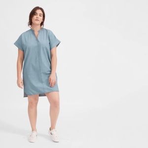 Everlane The Splitneck Jean Dress In Light Indigo